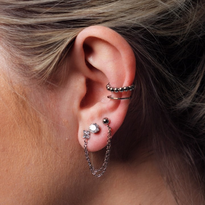 FAUX PIERCING ETOILE ACIER INOXYDABLE SILVER PETIT PRIX