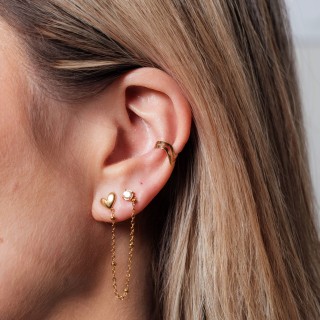 BAGUE D'OREILLE DOUBLE V ACIER INOXYDABLE GOLD PETIT PRIX