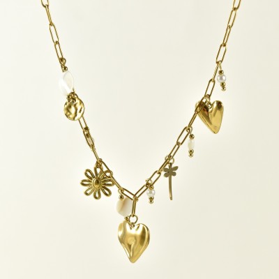 COLLIER MAILLE SERPENT ACIER INOXYDABLE GOLD PETIT PRIX