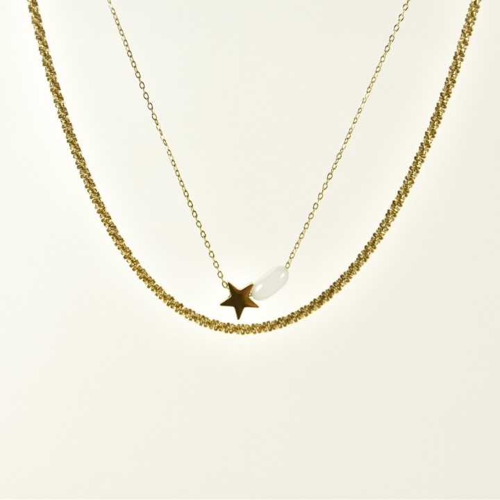 COLLIER MAILLE SERPENT ACIER INOXYDABLE GOLD PETIT PRIX