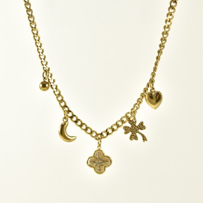 COLLIER MAILLE SERPENT ACIER INOXYDABLE GOLD PETIT PRIX