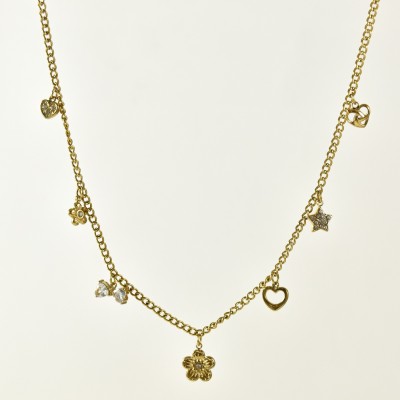 COLLIER MAILLE SERPENT ACIER INOXYDABLE GOLD PETIT PRIX