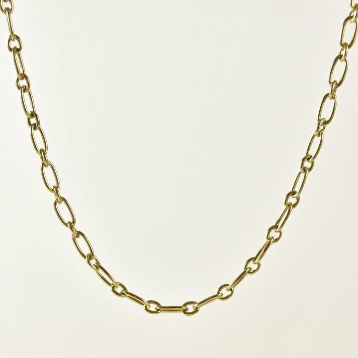 COLLIER MAILLE MOYENNE JASERON ACIER INOXYDABLE GOLD PETIT PRIX