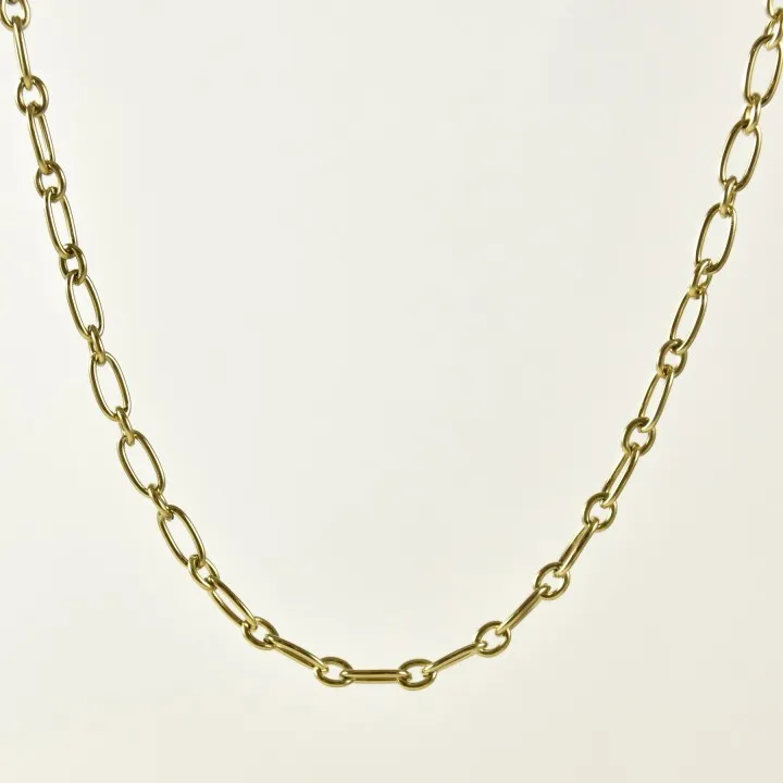 COLLIER MAILLE MOYENNE JASERON ACIER INOXYDABLE GOLD PETIT PRIX