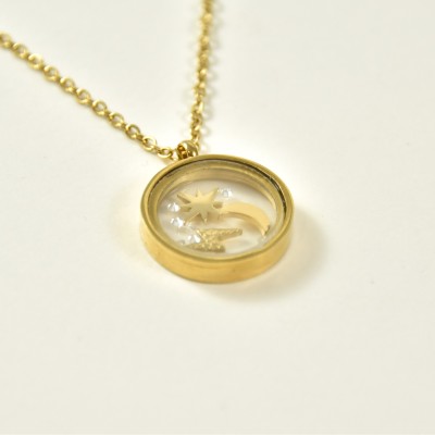 COLLIER MAILLE SERPENT ACIER INOXYDABLE GOLD PETIT PRIX