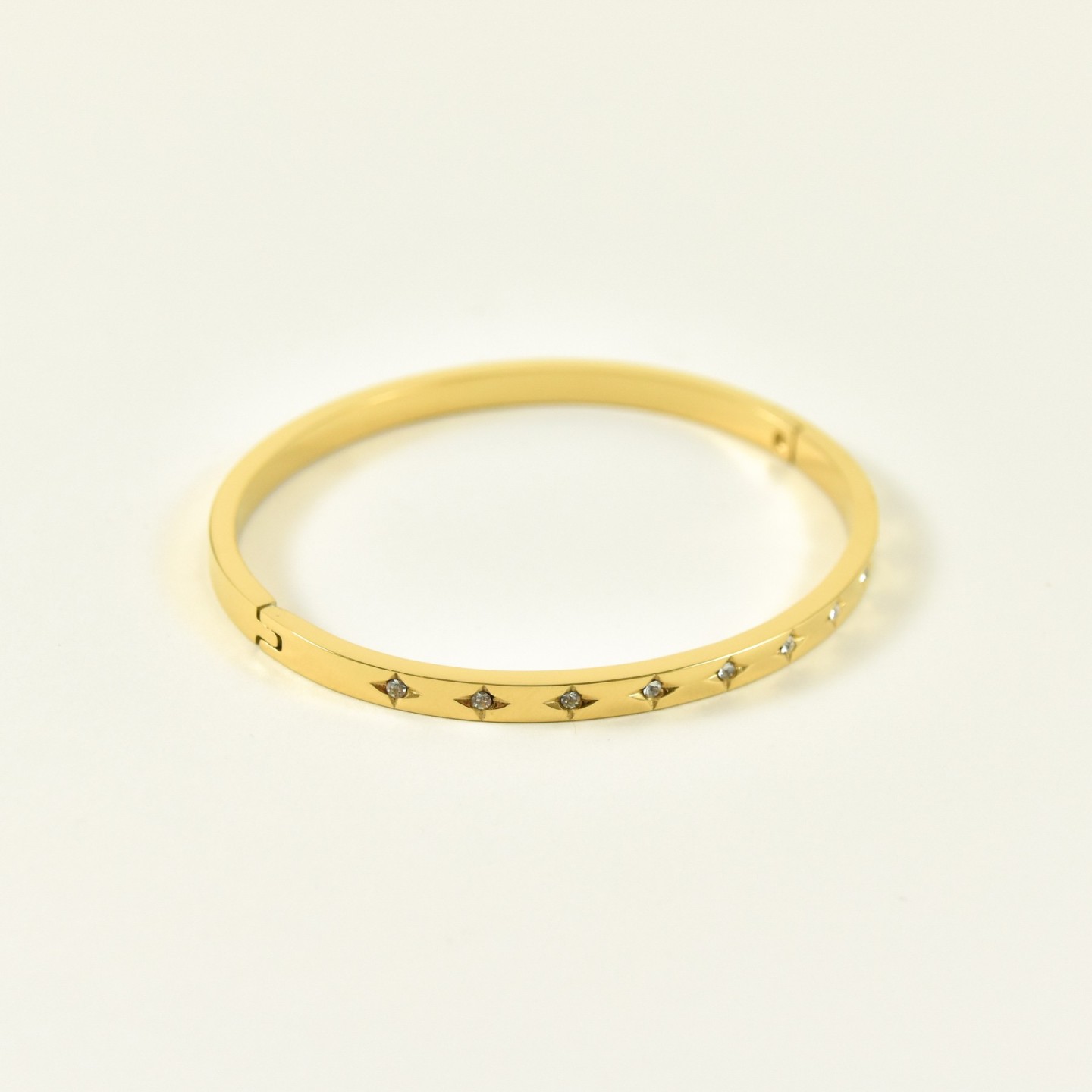 Bracelet Jonc épais En Acier Inoxydable Doré Or Jaune - Bijou Femme élégant Et Solide