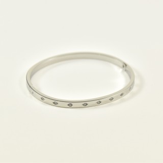 BRACELET PERLES GRIS METALLISE MEDAILLON ACIER INOX GOLD PETIT PRIX
