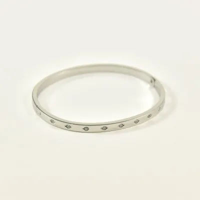 BRACELET PERLES GRIS METALLISE MEDAILLON ACIER INOX GOLD PETIT PRIX