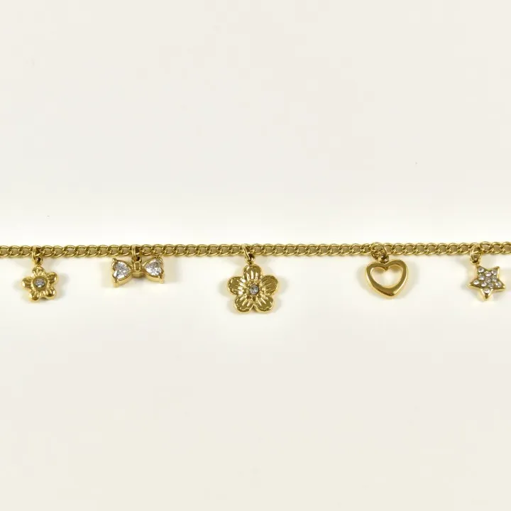 BRACELET CHARMS ACIER INOXYDABLE GOLD PETIT PRIX