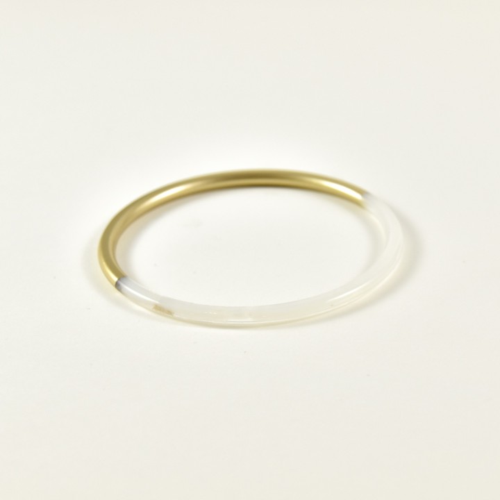 BRACELET PERLES GRIS METALLISE MEDAILLON ACIER INOX GOLD PETIT PRIX