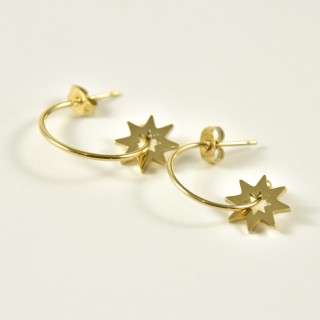 BOUCLES ANNEAUX ENTRELACES ACIER INOXYDABLE SILVER PETIT PRIX