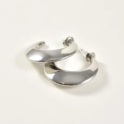 BOUCLES ANNEAUX ENTRELACES ACIER INOXYDABLE SILVER PETIT PRIX