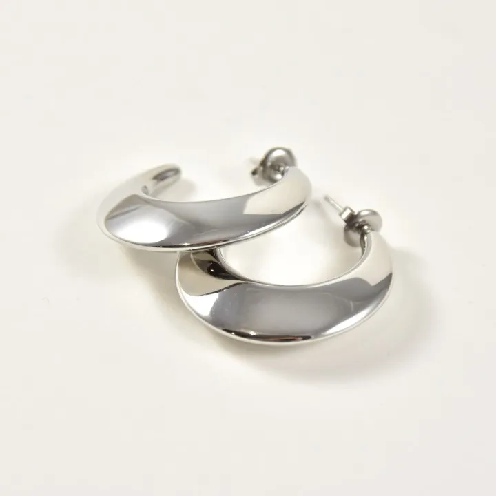 BOUCLES ANNEAUX ENTRELACES ACIER INOXYDABLE SILVER PETIT PRIX