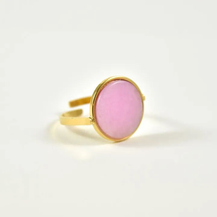 BAGUE RONDE MARTELEE ACIER INOXYDABLE GOLD PETIT PRIX