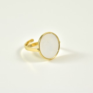 BAGUE RONDE MARTELEE ACIER INOXYDABLE GOLD PETIT PRIX
