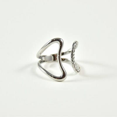 BAGUE ELASTIQUE COEUR ET ETOILE ACIER INOXYDABLE GOLD PETIT PRIX