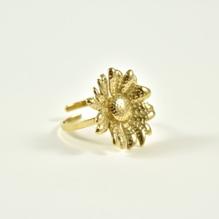 BAGUE RONDE MARTELEE ACIER INOXYDABLE GOLD PETIT PRIX