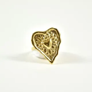 BAGUE RONDE MARTELEE ACIER INOXYDABLE GOLD PETIT PRIX