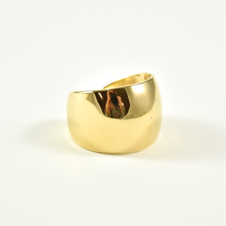 BAGUE RONDE MARTELEE ACIER INOXYDABLE GOLD PETIT PRIX