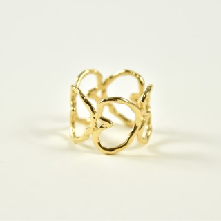 BAGUE RONDE MARTELEE ACIER INOXYDABLE GOLD PETIT PRIX