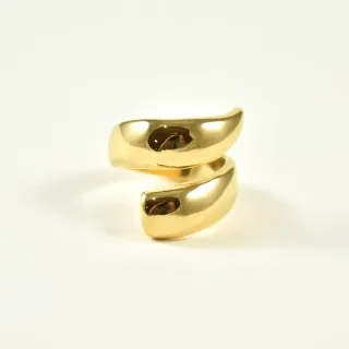 BAGUE ANNEAU EN SPIRALE ACIER INOXYDABLE GOLD PETIT PRIX