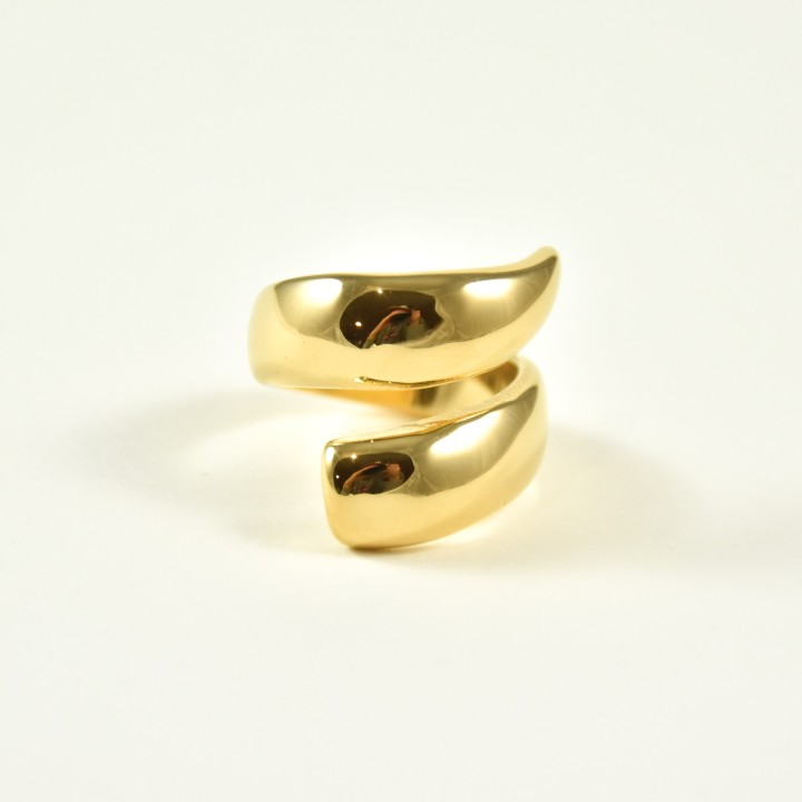 BAGUE RONDE MARTELEE ACIER INOXYDABLE GOLD PETIT PRIX