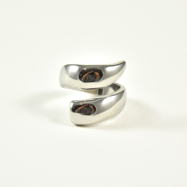 BAGUE RONDE MARTELEE ACIER INOXYDABLE GOLD PETIT PRIX