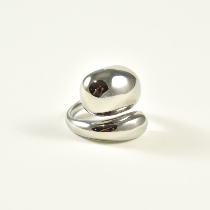 BAGUE RONDE MARTELEE ACIER INOXYDABLE GOLD PETIT PRIX