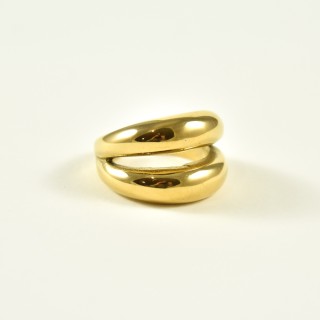 BAGUE RONDE MARTELEE ACIER INOXYDABLE GOLD PETIT PRIX