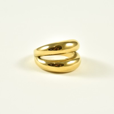 BAGUE RONDE MARTELEE ACIER INOXYDABLE GOLD PETIT PRIX