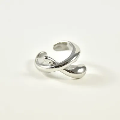 BAGUE ANNEAU EVASE GOUTTE ACIER INOXYDABLE SILVER PETIT PRIX