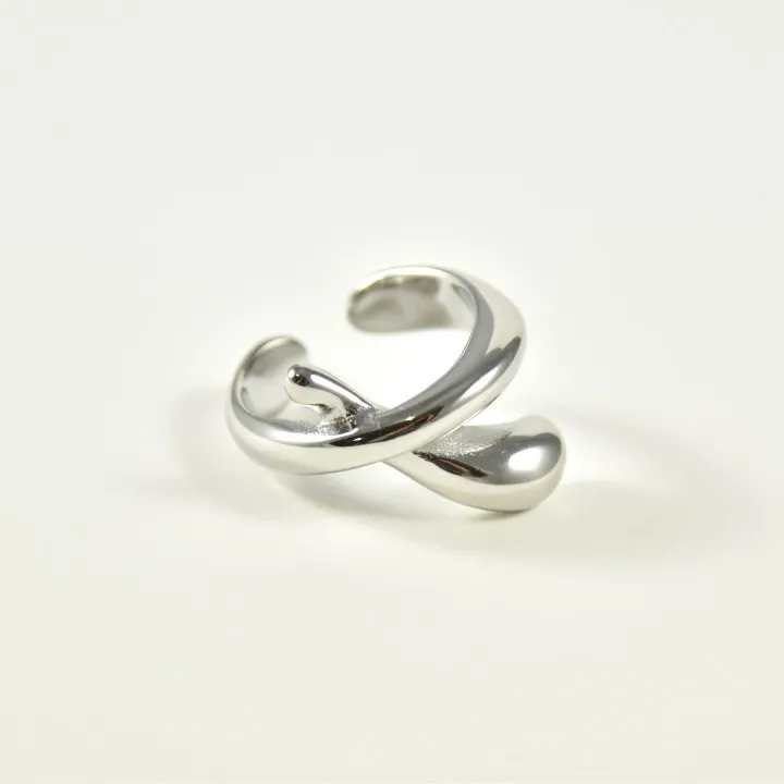 BAGUE ANNEAU EVASE GOUTTE ACIER INOXYDABLE SILVER PETIT PRIX