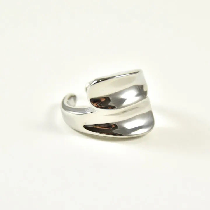 BAGUE ANNEAU EVASE GOUTTE ACIER INOXYDABLE SILVER PETIT PRIX