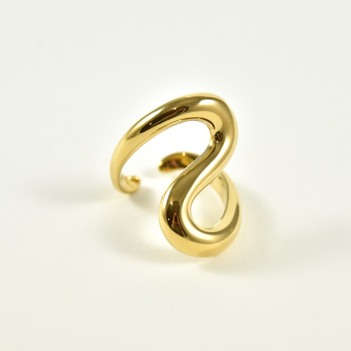 BAGUE RONDE MARTELEE ACIER INOXYDABLE GOLD PETIT PRIX