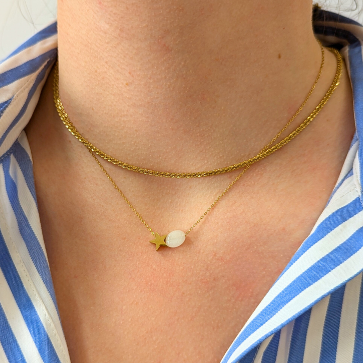 COLLIER MAILLE SERPENT ACIER INOXYDABLE GOLD PETIT PRIX