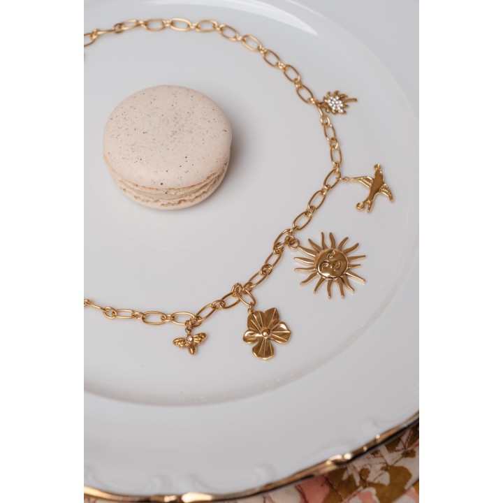 COLLIER MAILLE SERPENT ACIER INOXYDABLE GOLD PETIT PRIX
