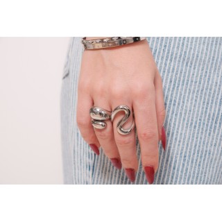 BRACELET PERLES GRIS METALLISE MEDAILLON ACIER INOX GOLD PETIT PRIX