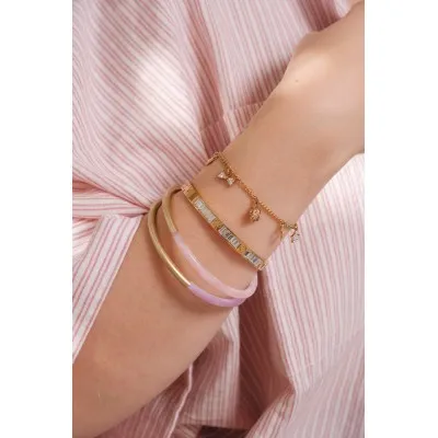 BRACELET CHARMS ACIER INOXYDABLE GOLD PETIT PRIX