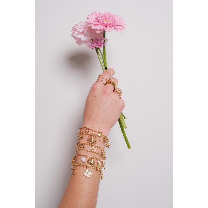 BRACELET CHARMS ACIER INOXYDABLE GOLD PETIT PRIX