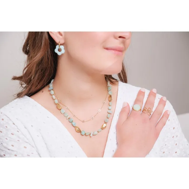 JONC RIGIDE COLORE GOLD ET BLEU PETIT PRIX