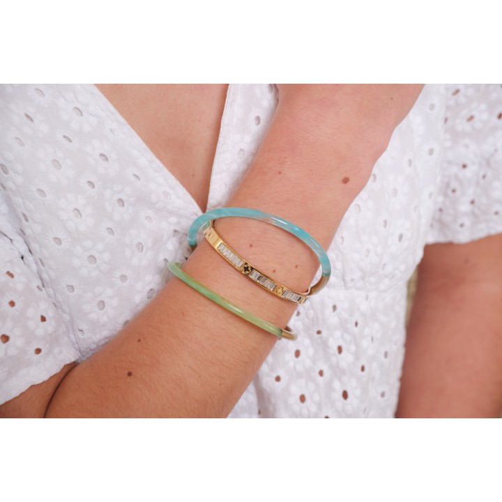 JONC RIGIDE COLORE GOLD ET VERT PETIT PRIX