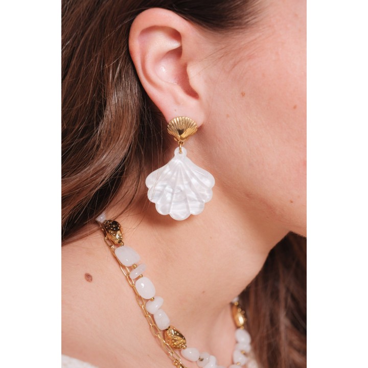 BOUCLES ANNEAUX ENTRELACES ACIER INOXYDABLE SILVER PETIT PRIX