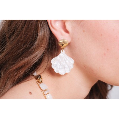 BOUCLES ANNEAUX ENTRELACES ACIER INOXYDABLE SILVER PETIT PRIX