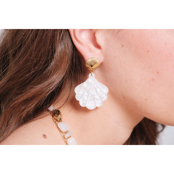 BOUCLES ANNEAUX ENTRELACES ACIER INOXYDABLE SILVER PETIT PRIX