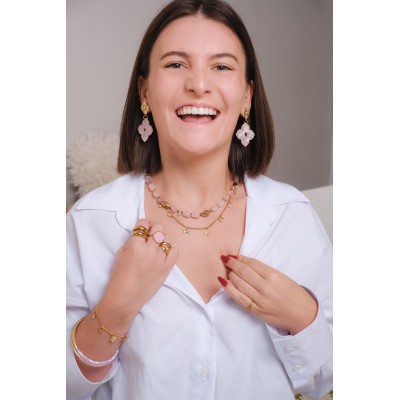 BOUCLES ANNEAUX ENTRELACES ACIER INOXYDABLE SILVER PETIT PRIX