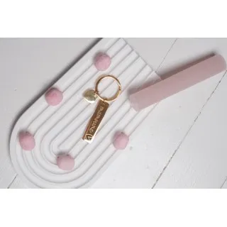 PORTE CLEFS COEUR RECTANGLE PERSONNALISABLE ACIER INOXYDABLE GOLD