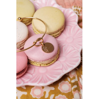 JONC NOEUD MEDAILLE RONDE PERSONNALISABLE ACIER INOXYDABLE GOLD
