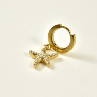 CREOLE ETOILE DE MER STRASS ACIER INOXYDABLE GOLD PETIT PRIX