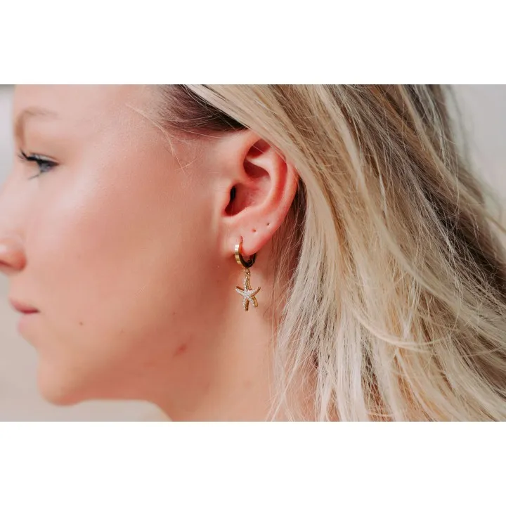 CREOLE ETOILE DE MER STRASS ACIER INOXYDABLE GOLD PETIT PRIX