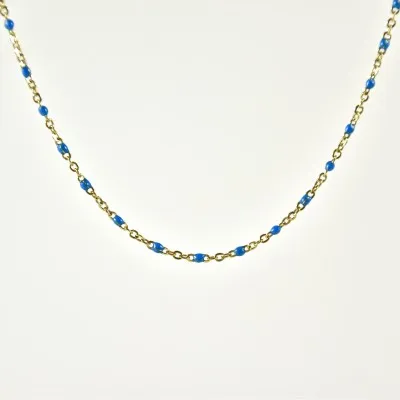COLLIER MAILLE SERPENT ACIER INOXYDABLE GOLD PETIT PRIX
